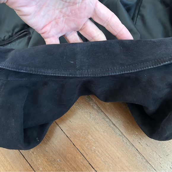 Reiss Suede Zip Through Trucker Jacket Black - Picture 12 of 15